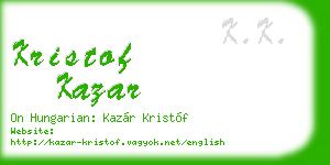 kristof kazar business card