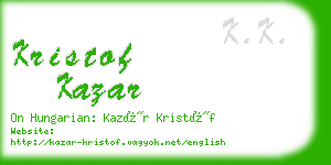 kristof kazar business card